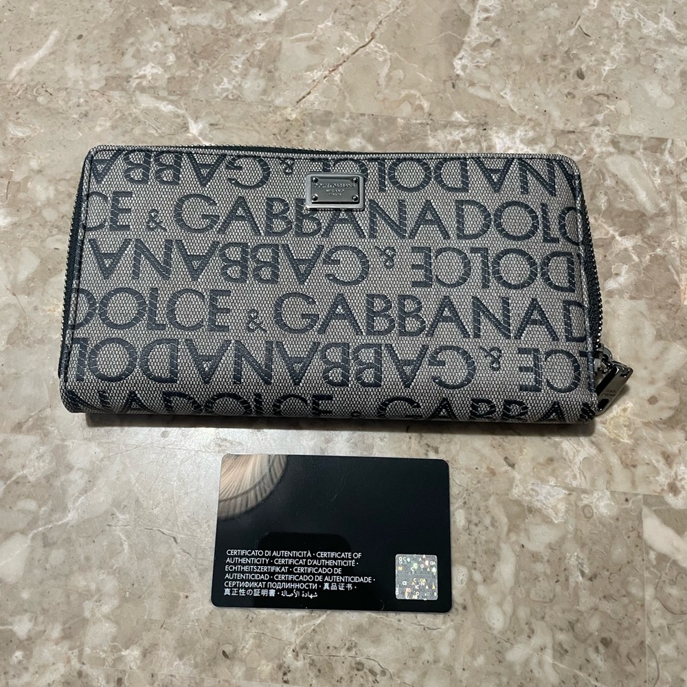 Dolce & Gabbana Monogram Black and Gray Wallet